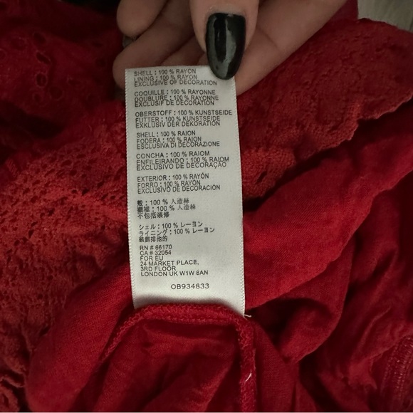 Anthropologie NWT red camisole size medium summer top - Picture 7 of 7